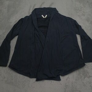 Pact Cardgian Womens XL Black Open Wrap Organic Cotton Pockets